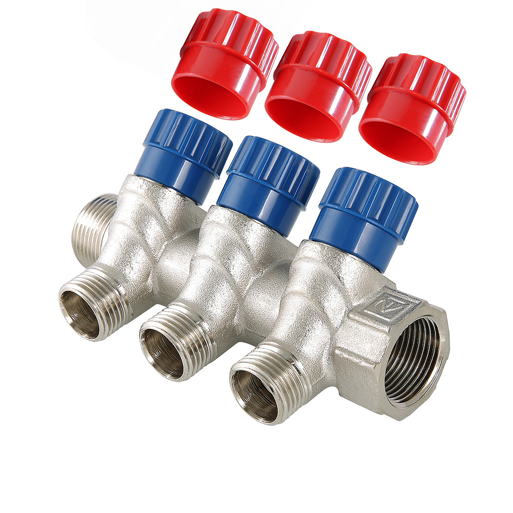 Valtec 3/4", 4 х 1/2" Коллектор 4 вых. с регулирующими вентилями и наружной резьбой (плоское уплотнение) Valtec 3/4", 4 х 1/2" Коллектор 4 вых. с регулирующими вентилями и наружной резьбой (плоское уплотнение)