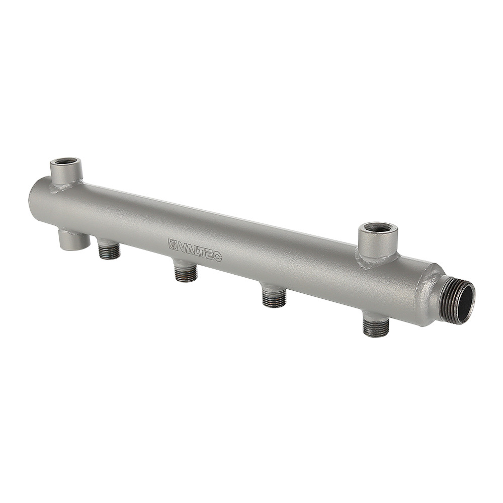 Valtec 1", 4 x 1/2", ДУ 40 мм Коллектор 4 вых. из стали с межосевым расстоянием 100 мм Valtec 1", 4 x 1/2", ДУ 40 мм Коллектор 4 вых. из стали с межосевым расстоянием 100 мм
