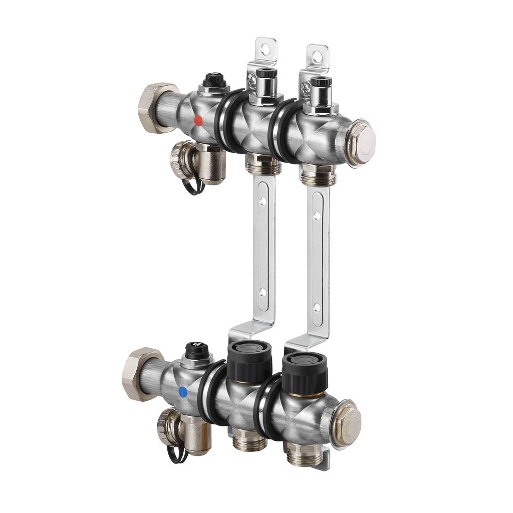 Oventrop Multidis SF Коллектор 2 отвода G 3/4'' с вентильными вставками (воздушник сзади) Oventrop Multidis SF Коллектор 2 отвода G 3/4'' с вентильными вставками (воздушник сзади)