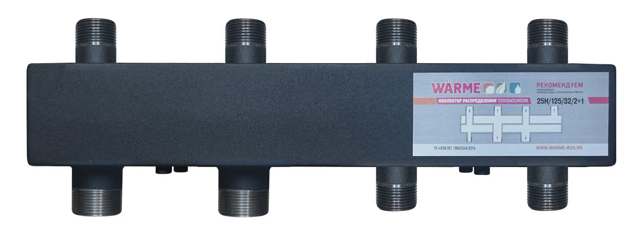 Warme WKS80 Коллектор (черная сталь) 2 + 1 выхода 80 кВт Warme WKS80 Коллектор (черная сталь) 2 + 1 выхода 80 кВт