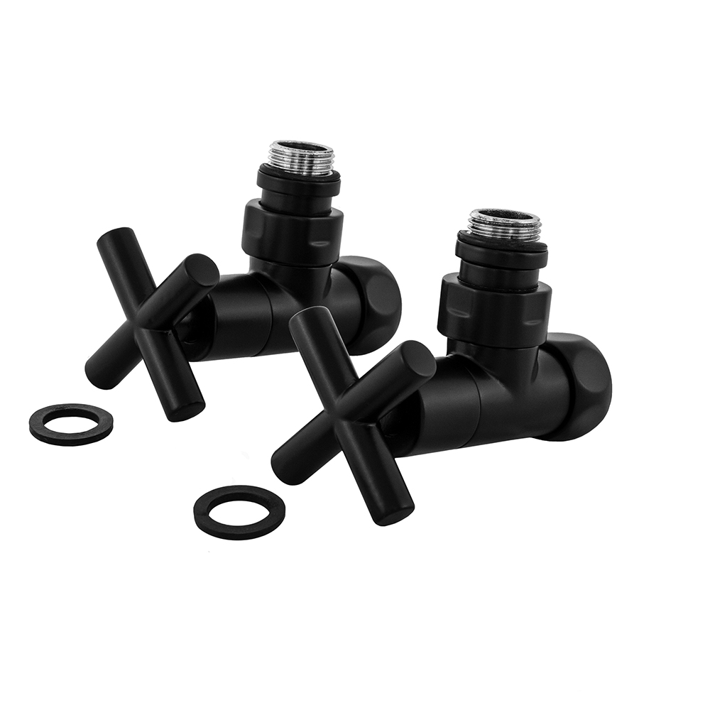 Energy Кран-Вентиль угловой ручка крест, 3/4" х 1/2" г/ш черный матовый, пара Energy Кран-Вентиль угловой ручка крест, 3/4" х 1/2" г/ш черный матовый, пара