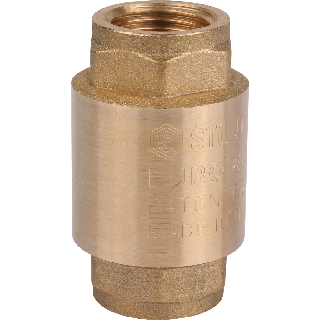 Stout 1/2" Клапан обратный пружинный муфтовый с металлическим седлом Stout 1/2" Клапан обратный пружинный муфтовый с металлическим седлом