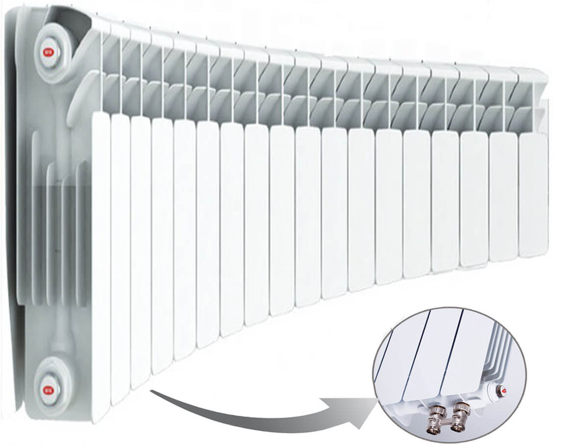 Rifar Base Ventil Flex 350 - 14 секции Биметаллический радиусный радиатор Rifar Base Ventil Flex 350 - 14 секции Биметаллический радиусный радиатор