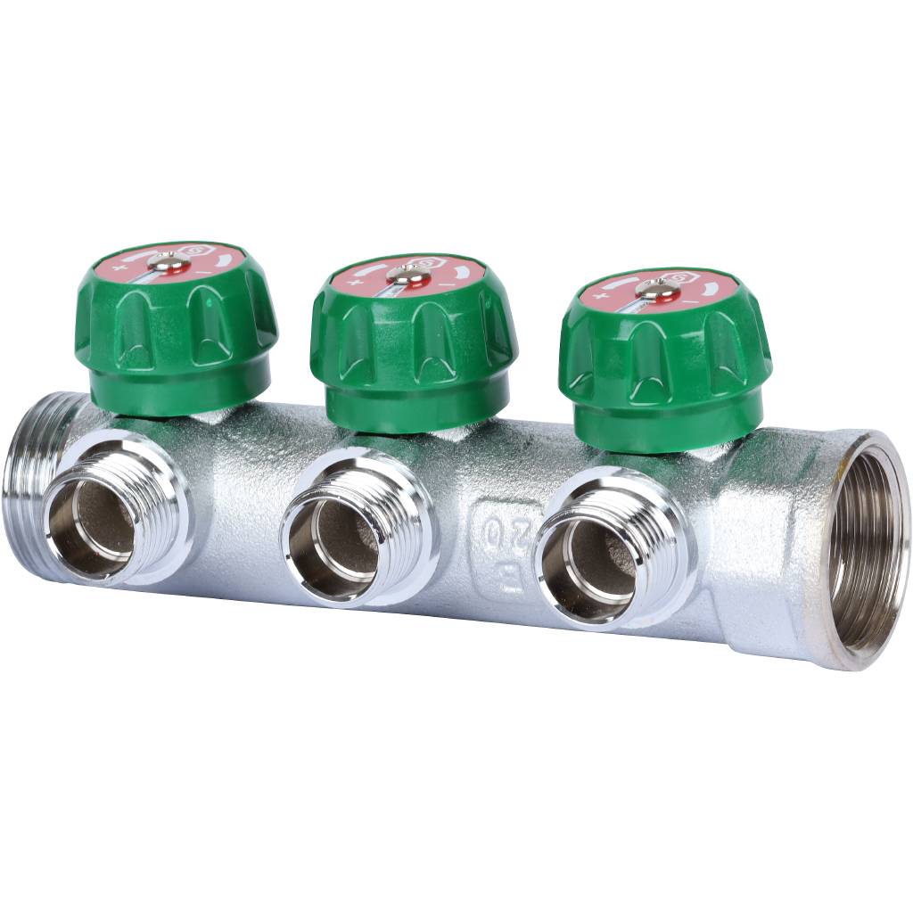 SMB-6849-011203 Stout Коллектор регулирующий 1", 3 отвода 1/2" (плоское уплотнение) SMB-6849-011203 Stout Коллектор регулирующий 1", 3 отвода 1/2" (плоское уплотнение)