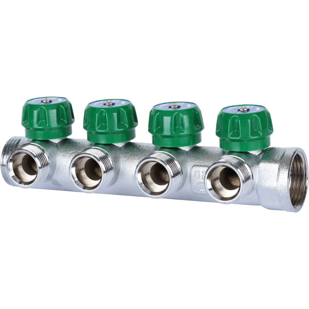 SMB-6850-013404 Stout Коллектор регулирующий 1", 4 отвода 3/4"ЕК
