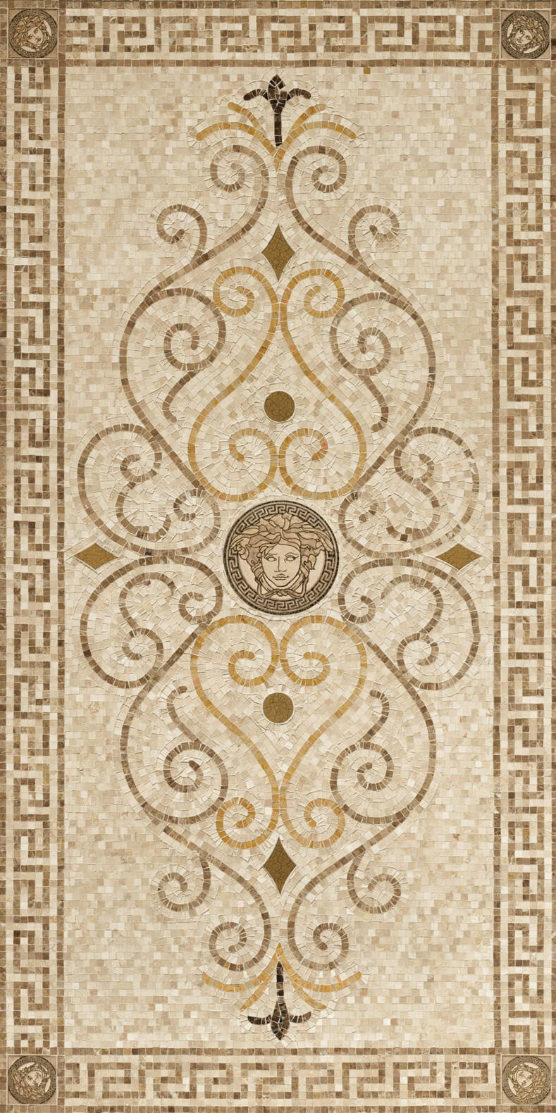 Versace Exclusive Rosone mos.beige-oro 78,9x158 см Мозаика Versace Exclusive Rosone mos.beige-oro 78,9x158 см Мозаика