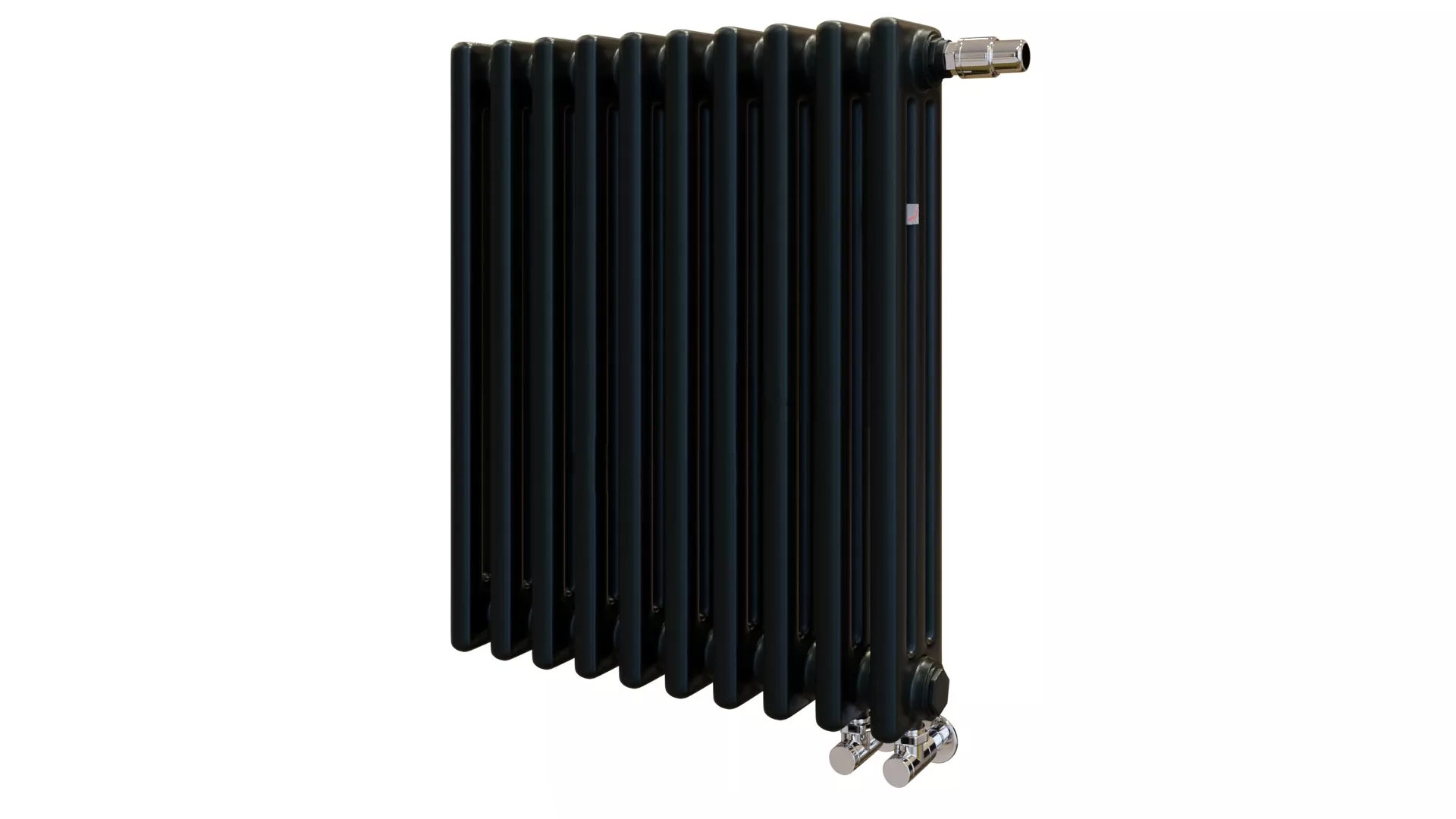 Zehnder Charleston Completto 3057/16 V001 1/2" RAL 9017 matt/9217 нижнее подключение черный матовый