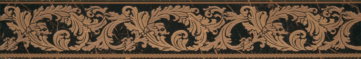 Versace Marble Fas.10 Barocchino Nero 9,6x58,5 см Декор Versace Marble Fas.10 Barocchino Nero 9,6x58,5 см Декор