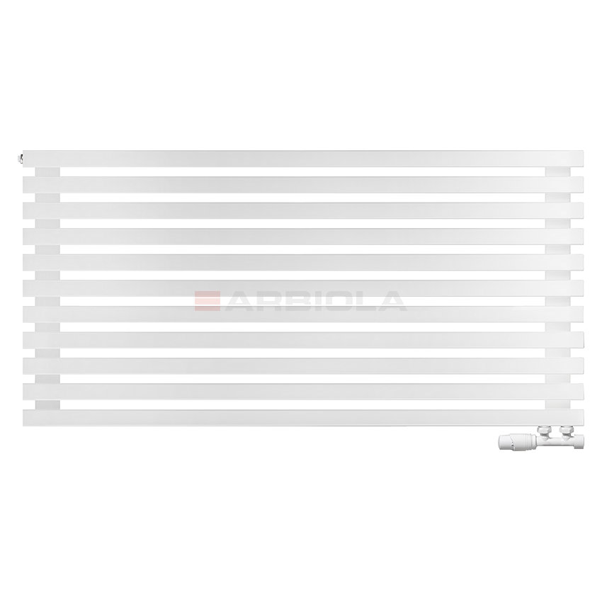 Arbiola Ritmo Gorizont V 1250-40-11 секций белый горизонтальный радиатор c нижним подключением Arbiola Ritmo Gorizont V 1250-40-11 секций белый горизонтальный радиатор c нижним подключением