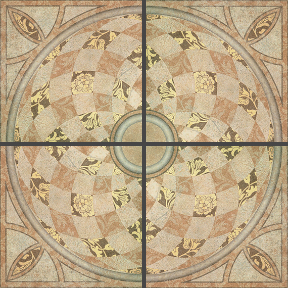 Porcelanite Dos 5000 Roseton Beige 100x100 см Панно