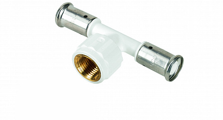 Henco Тройник ВР 16x1/2"x16 ПВДФ пресс (белый) Henco Тройник ВР 16x1/2"x16 ПВДФ пресс (белый)