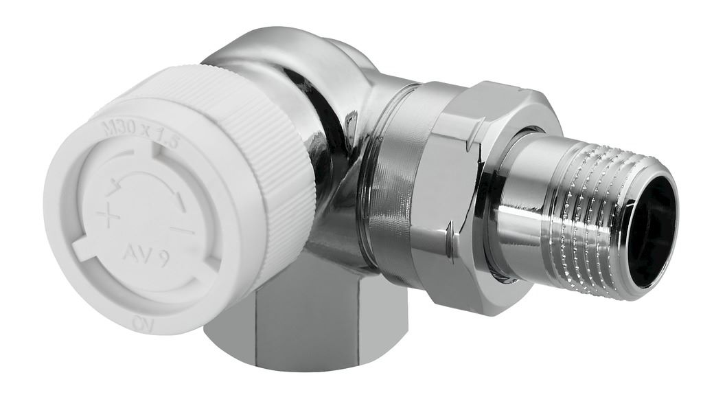 Oventrop CV 9 1/2" DN15 Термовентиль угловой трехосевой левый хром Oventrop CV 9 1/2" DN15 Термовентиль угловой трехосевой левый хром