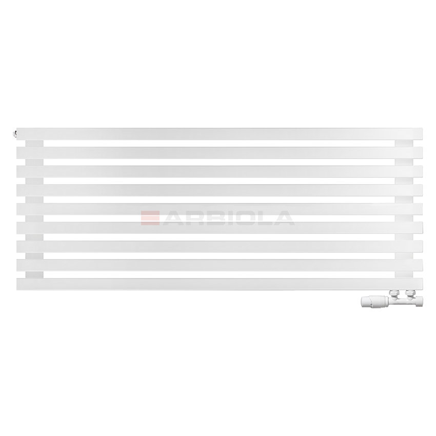 Arbiola Ritmo Gorizont V 1250-40-09 секций белый горизонтальный радиатор c нижним подключением Arbiola Ritmo Gorizont V 1250-40-09 секций белый горизонтальный радиатор c нижним подключением