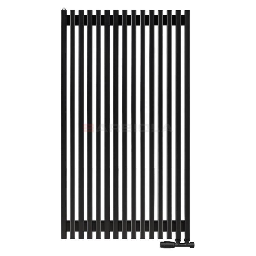 Arbiola Compact V 1200-63-15 секции черный вертикальный радиатор c нижним подключением Arbiola Compact V 1200-63-15 секции черный вертикальный радиатор c нижним подключением