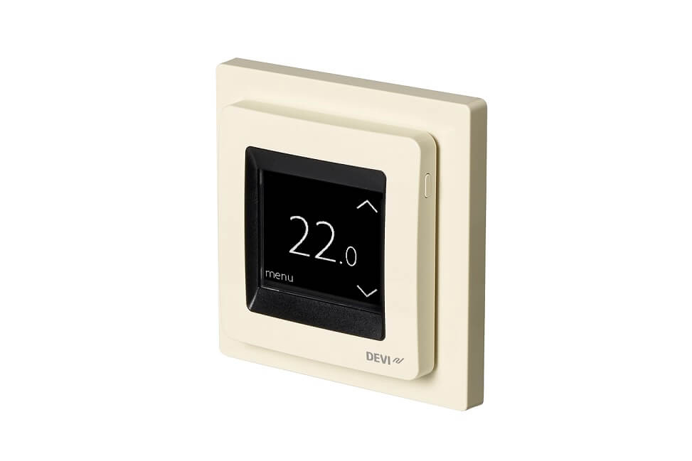 Devi Devireg Touch Beige Ivory Накладной универсальный электронный терморегулятор Devi Devireg Touch Beige Ivory Накладной универсальный электронный терморегулятор