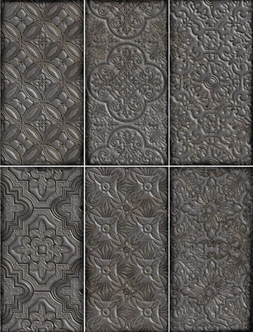 Bestile Dante Decor Black 12x24 см Настенная плитка Bestile Dante Decor Black 12x24 см Настенная плитка