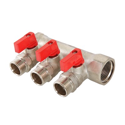 Valtec 1", 2 х 1/2" Коллектор 2 вых.с отсекающими кранами (плоское уплотнение) Valtec 1", 2 х 1/2" Коллектор 2 вых.с отсекающими кранами (плоское уплотнение)
