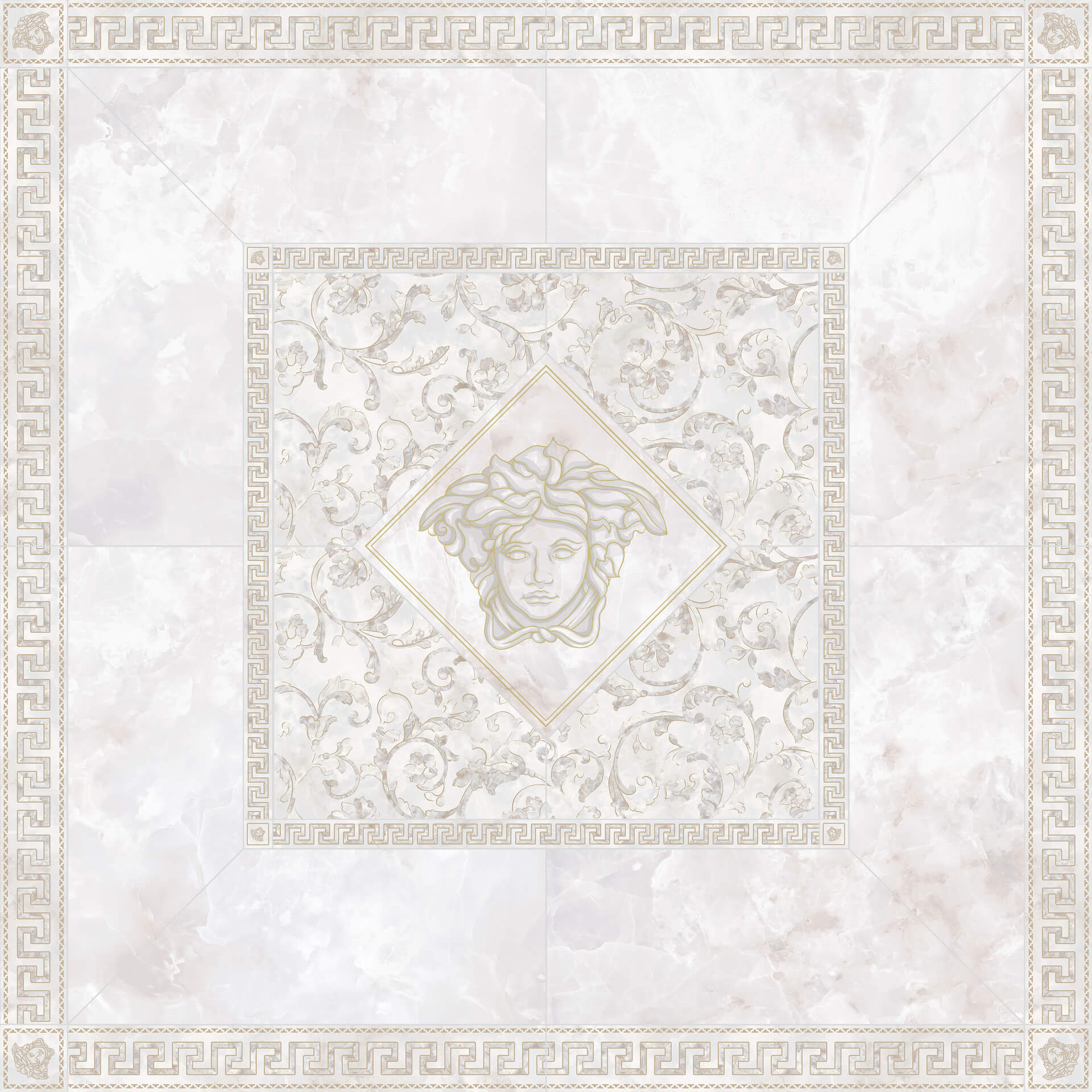 Versace Emote Rosone Onice Bianco 156x156 см Декор Versace Emote Rosone Onice Bianco 156x156 см Декор