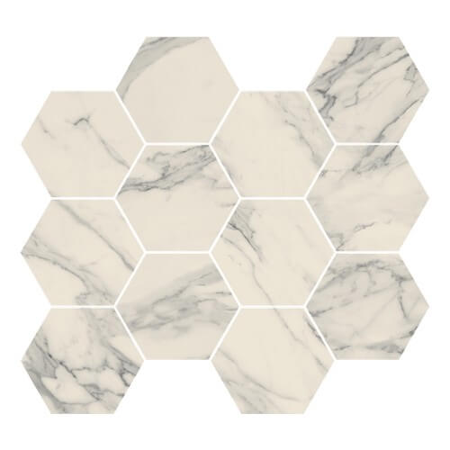 Caesar Anima Select Composizione Esagono Bianco Arabesco luc.28,5x33 см Настенная плитка