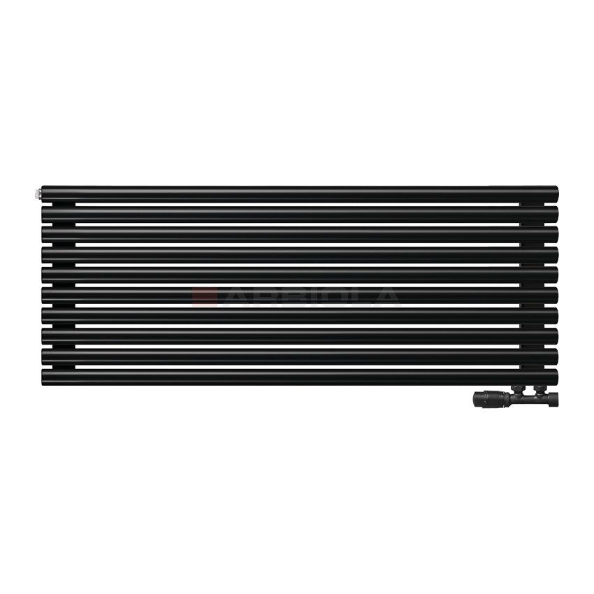 Arbiola Gorizont Iris V 1200-42-10 секции черный горизонтальный радиатор c нижним подключением Arbiola Gorizont Iris V 1200-42-10 секции черный горизонтальный радиатор c нижним подключением