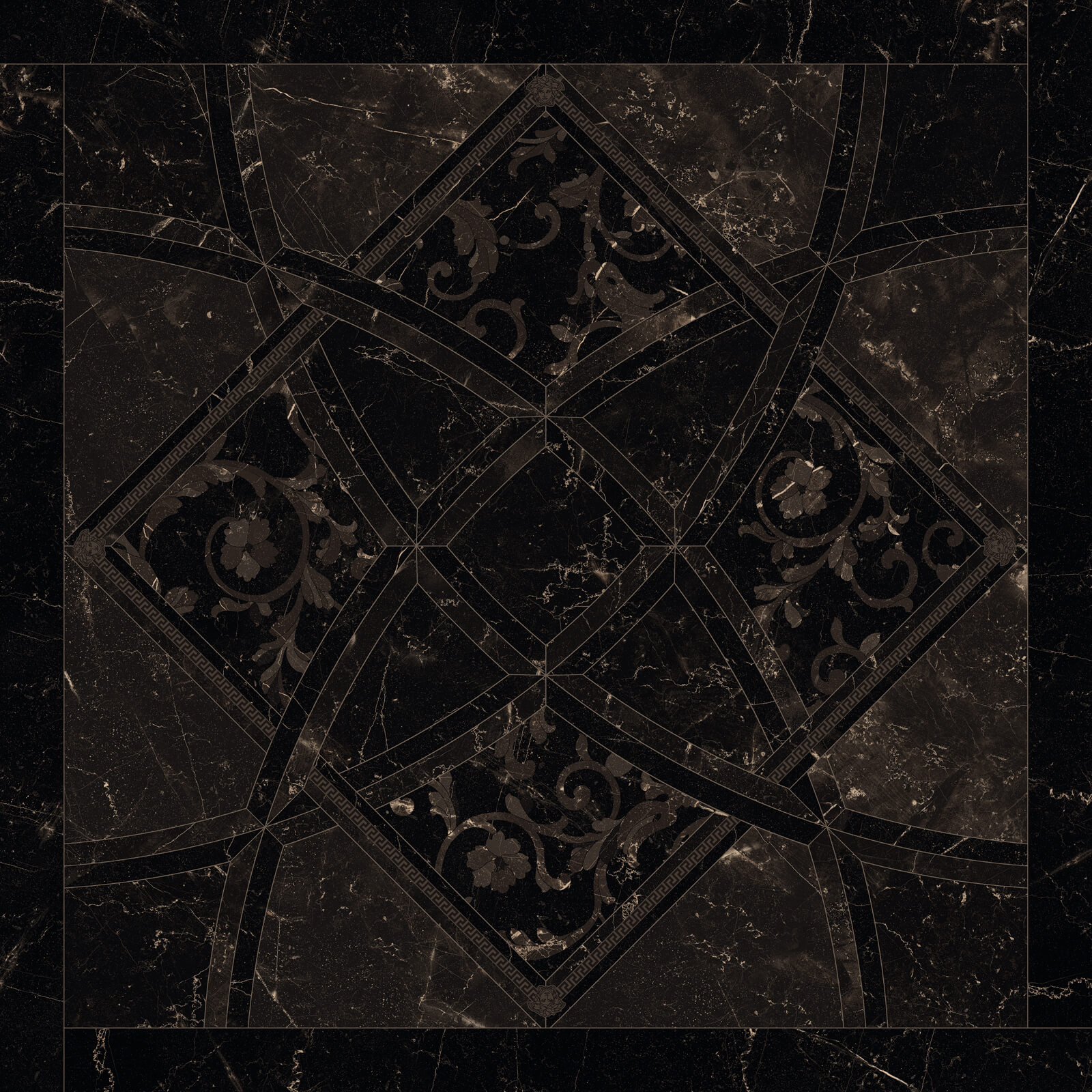 Versace Emote Fondo Intarsio Nero Amasanta 78x78 см Напольная плитка Versace Emote Fondo Intarsio Nero Amasanta 78x78 см Напольная плитка