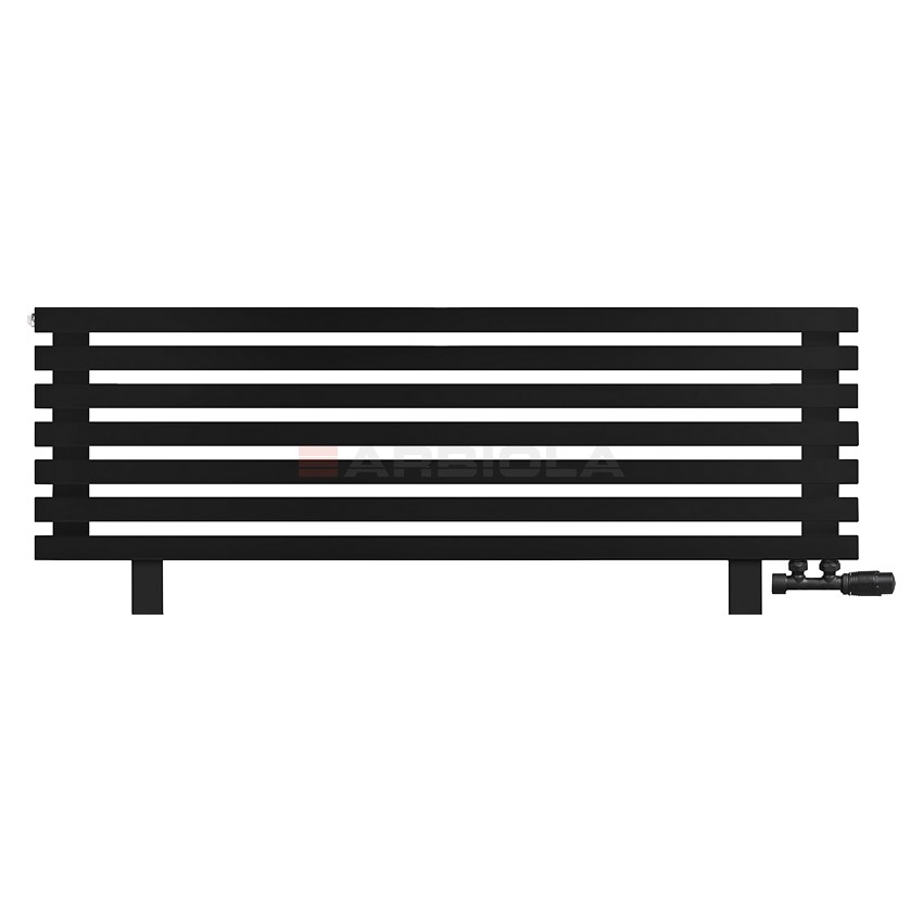 Arbiola Gorizont Ritmo VZ 1200-40-07 секций чёрный горизонтальный радиатор c нижним подключением (на ножках) Arbiola Gorizont Ritmo VZ 1200-40-07 секций чёрный горизонтальный радиатор c нижним подключением (на ножках)