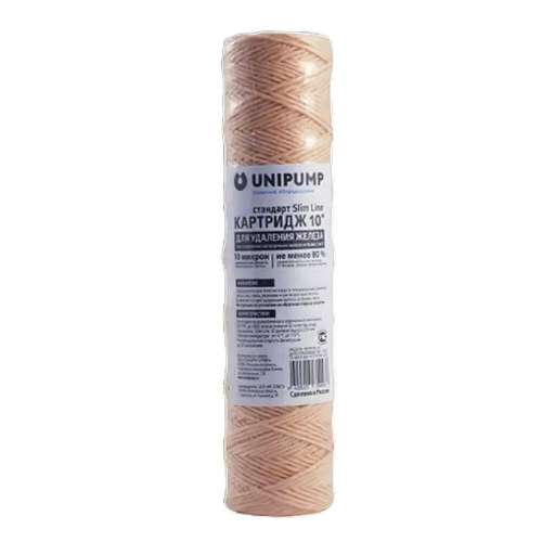 Веревочный картридж Unipump ФЕРРУМ-10 для удаления железа (10”, 10 мкм) Веревочный картридж Unipump ФЕРРУМ-10 для удаления железа (10”, 10 мкм)
