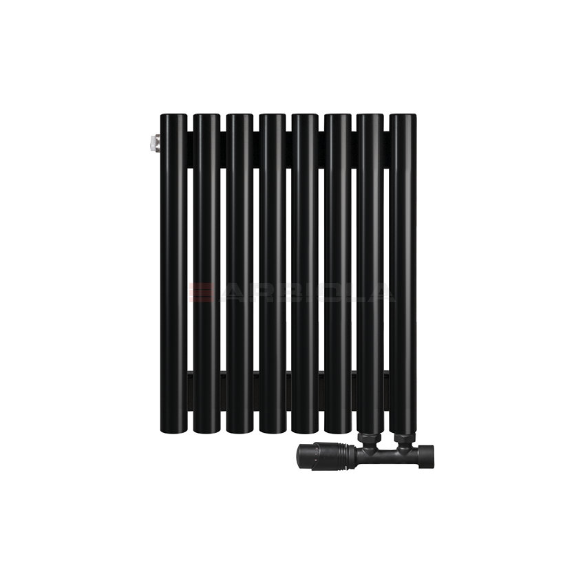 Arbiola Iris 42 V 500-42-08 секции черный вертикальный радиатор c нижним подключением Arbiola Iris 42 V 500-42-08 секции черный вертикальный радиатор c нижним подключением