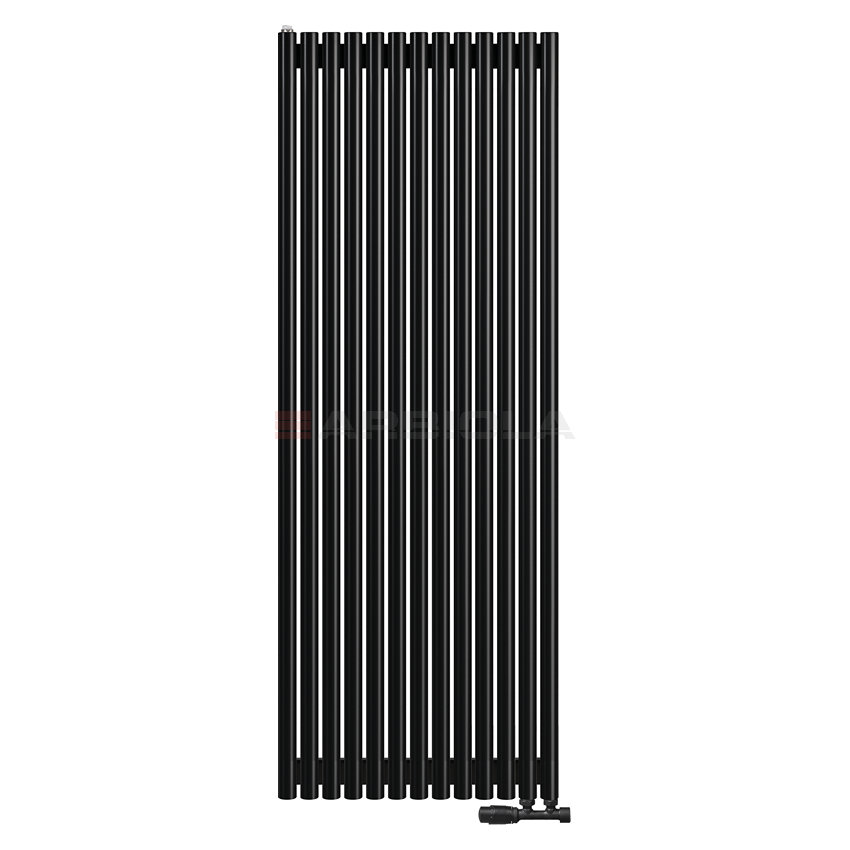 Arbiola Iris 42 V 1800-42-13 секции черный вертикальный радиатор c нижним подключением Arbiola Iris 42 V 1800-42-13 секции черный вертикальный радиатор c нижним подключением