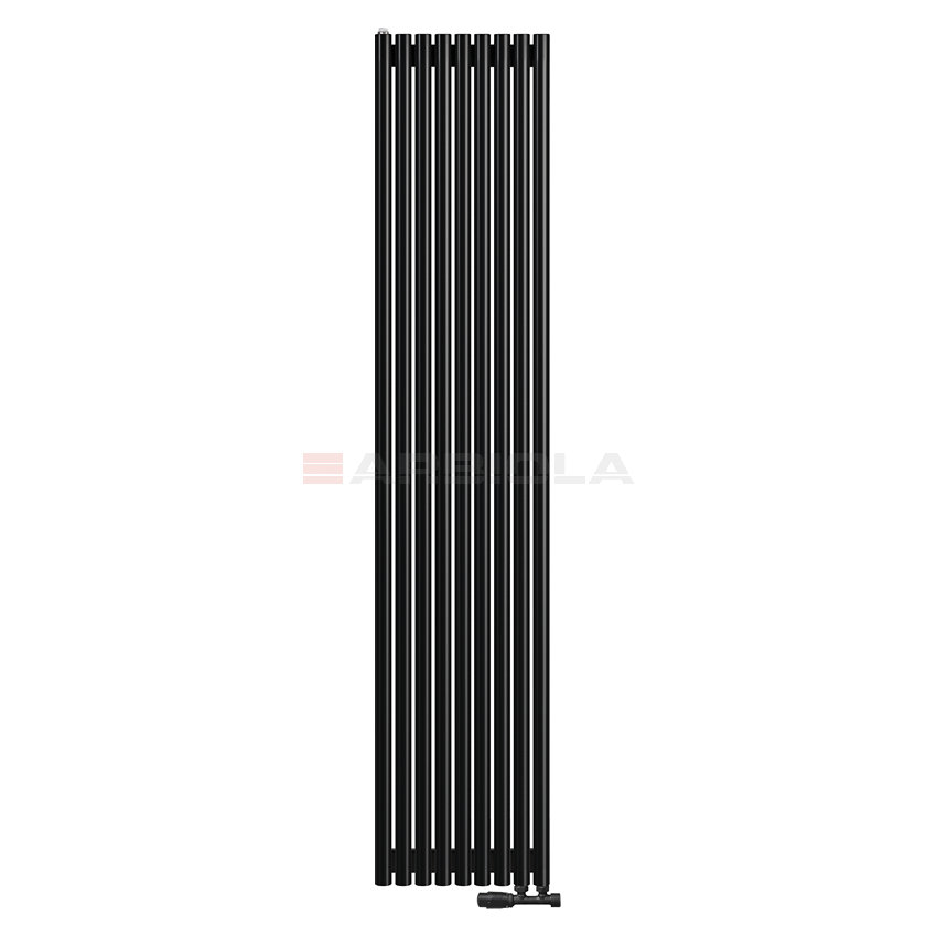 Arbiola Iris 42 V 2200-42-09 секции черный вертикальный радиатор c нижним подключением Arbiola Iris 42 V 2200-42-09 секции черный вертикальный радиатор c нижним подключением