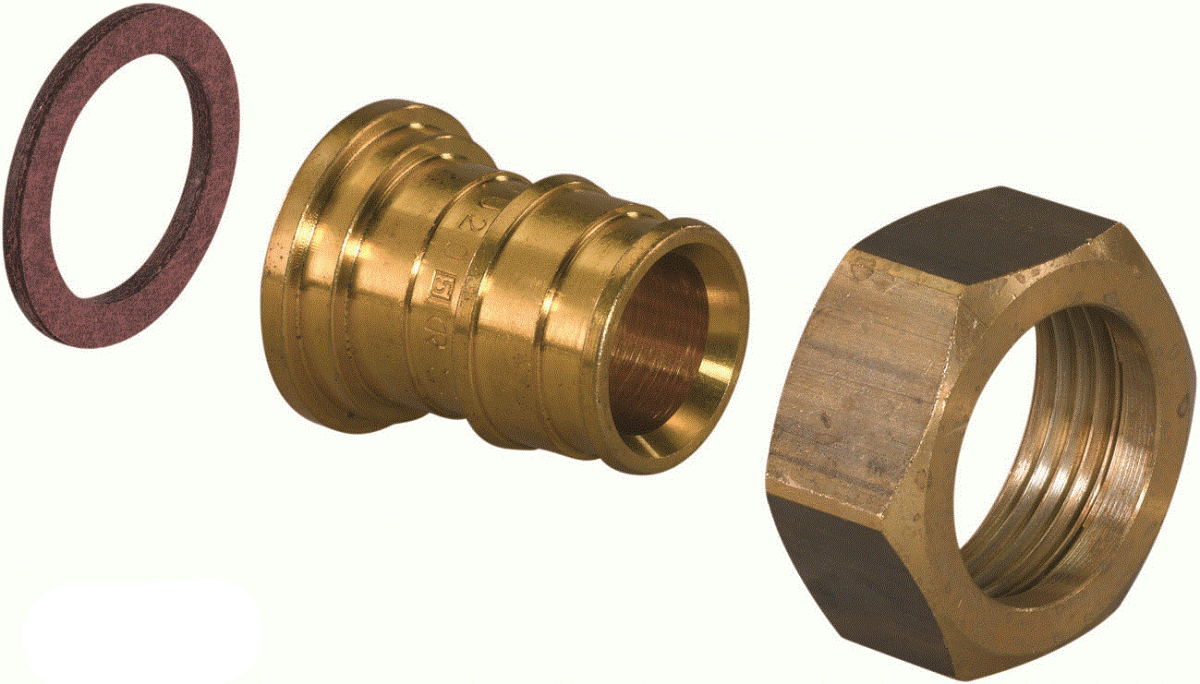 Штуцер Uponor Q&E 16-1/2 латунный с накидной гайкой Штуцер Uponor Q&E 16-1/2 латунный с накидной гайкой