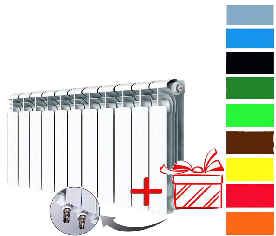 Rifar Alum Ventil 350 - 8 секции алюминиевый радиатор с нижним правым подключением Rifar Alum Ventil 350 - 8 секции алюминиевый радиатор с нижним правым подключением