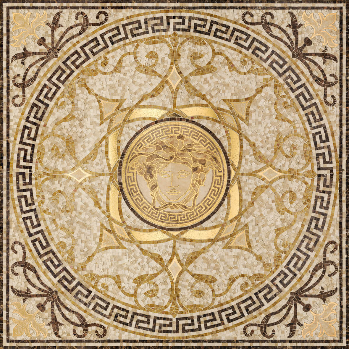 Versace Exclusive Rosone mos.beige-oro 118x118 см Мозаика Versace Exclusive Rosone mos.beige-oro 118x118 см Мозаика