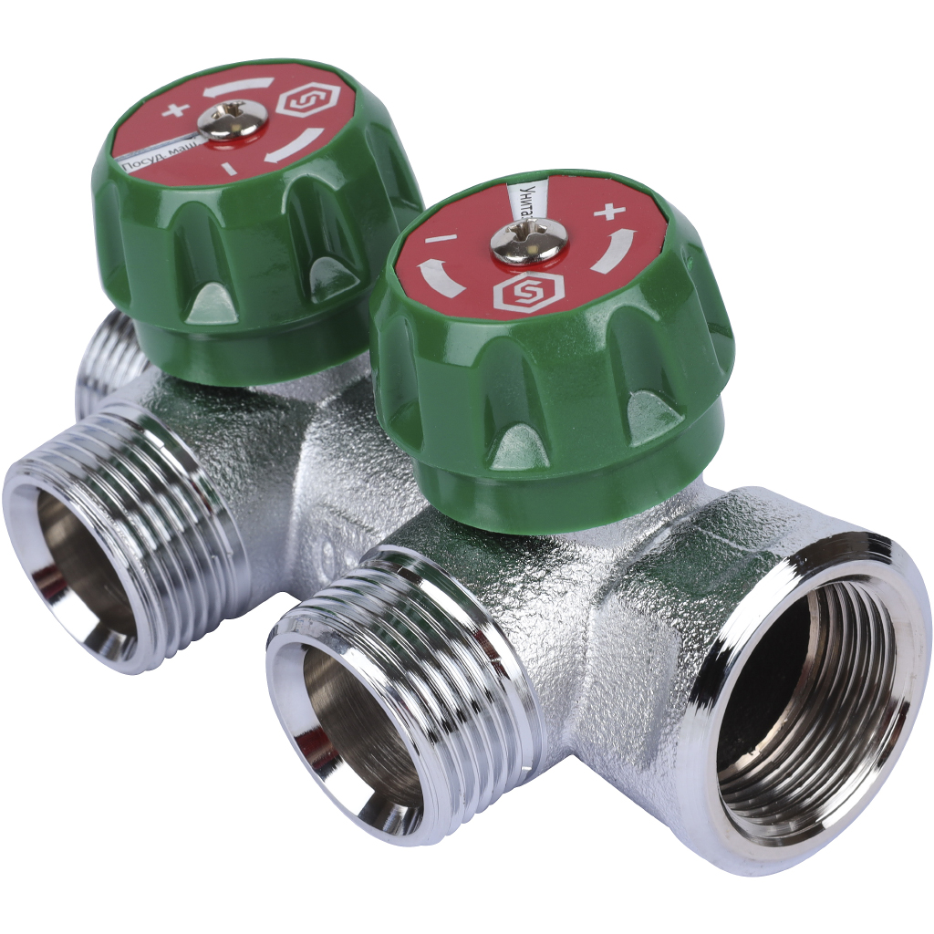 SMB-6850-343402 Stout Коллектор регулирующий 3/4", 2 отвода 3/4"ЕК