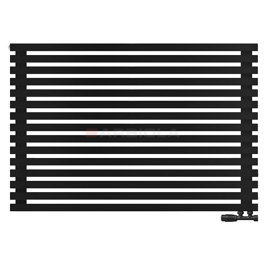 Arbiola Ritmo Gorizont V 1250-40-15 секций чёрный горизонтальный радиатор c нижним подключением Arbiola Ritmo Gorizont V 1250-40-15 секций чёрный горизонтальный радиатор c нижним подключением