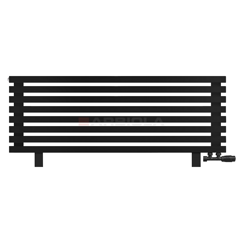 Arbiola Gorizont Ritmo VZ 1250-40-08 секций чёрный горизонтальный радиатор c нижним подключением (на ножках) Arbiola Gorizont Ritmo VZ 1250-40-08 секций чёрный горизонтальный радиатор c нижним подключением (на ножках)