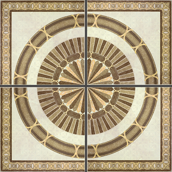 Porcelanite Dos 5008 Roseton Rect.Rodas Ivory 100x100 см Панно