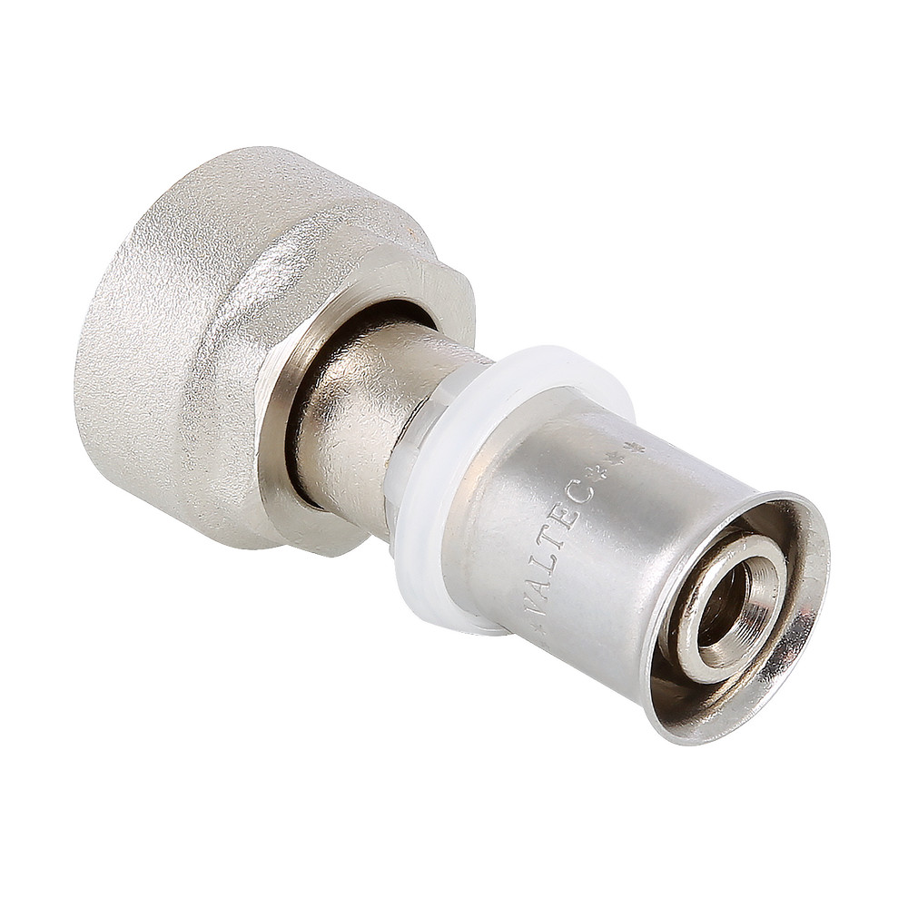 Valtec16 (2,0) мм х 1/2” Пресс-фитинг с накидной гайкой под евроконус Valtec16 (2,0) мм х 1/2” Пресс-фитинг с накидной гайкой под евроконус