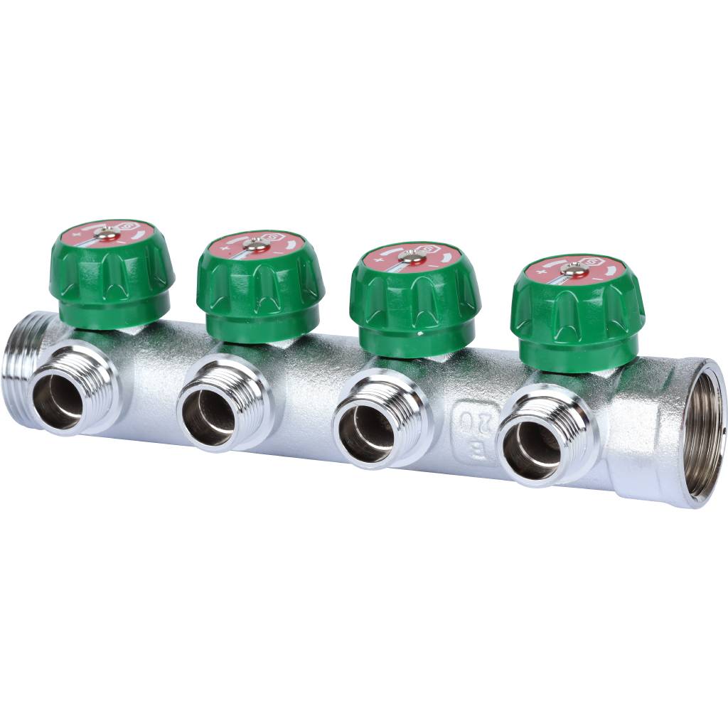 SMB-6849-011204 Stout Коллектор регулирующий 1", 4 отвода 1/2" (плоское уплотнение) SMB-6849-011204 Stout Коллектор регулирующий 1", 4 отвода 1/2" (плоское уплотнение)