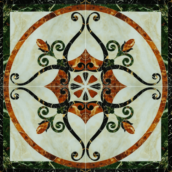 Infinity Ceramic Tiles Castello Fronzola Roseton Crema 120x120 Декор