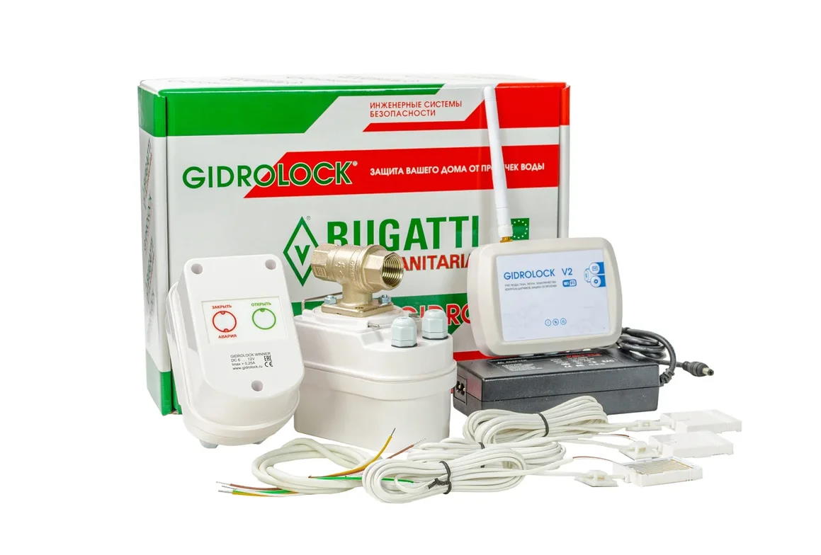 Gidrolock WIFI Winner Bugatti 3/4 Система защиты от протечек воды Gidrolock WIFI Winner Bugatti 3/4 Система защиты от протечек воды