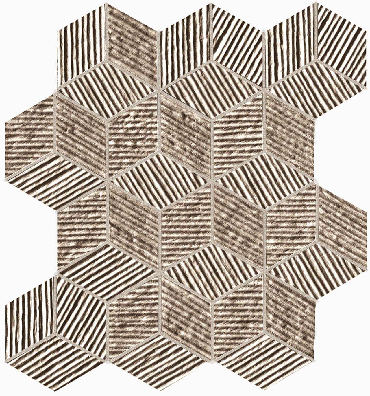 Fap Ceramiche Lumina Glam Taupe Cube Mosaico 22,5×26 см Мозаика
