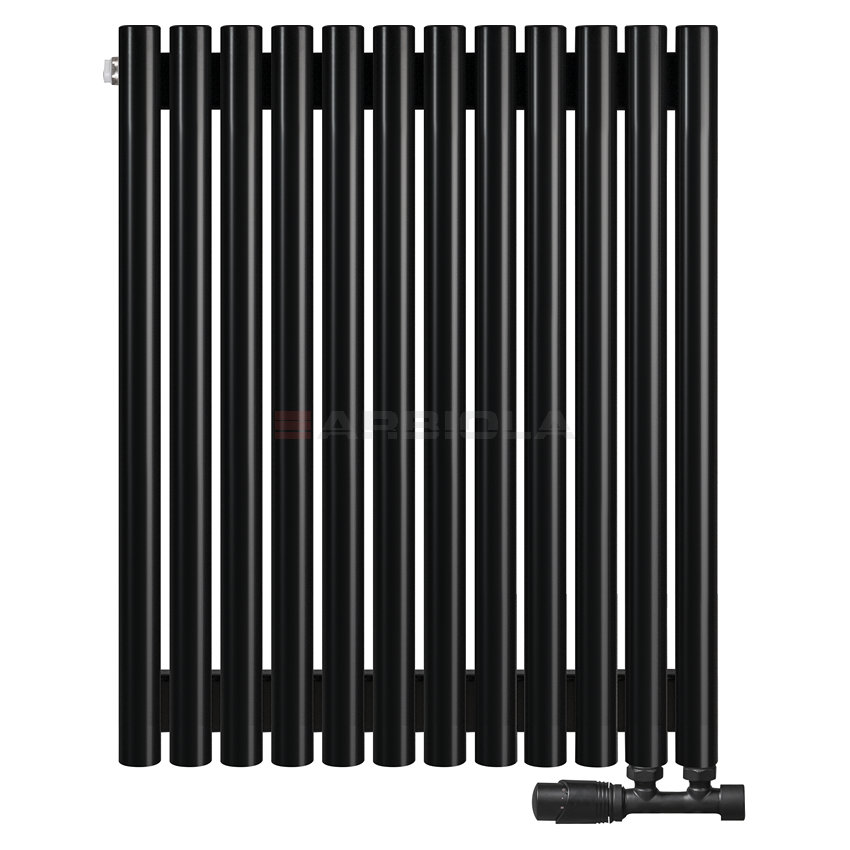 Arbiola Iris 42 V 750-42-12 секции черный вертикальный радиатор c нижним подключением Arbiola Iris 42 V 750-42-12 секции черный вертикальный радиатор c нижним подключением