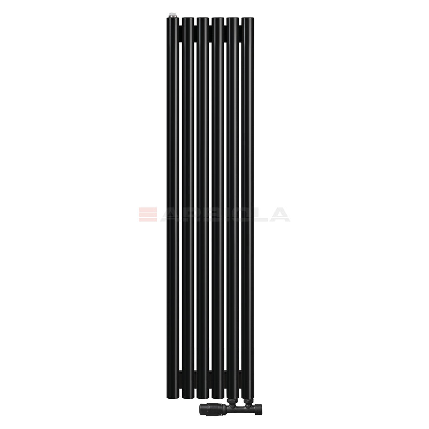 Arbiola Iris 42 V 1250-42-06 секции черный вертикальный радиатор c нижним подключением Arbiola Iris 42 V 1250-42-06 секции черный вертикальный радиатор c нижним подключением