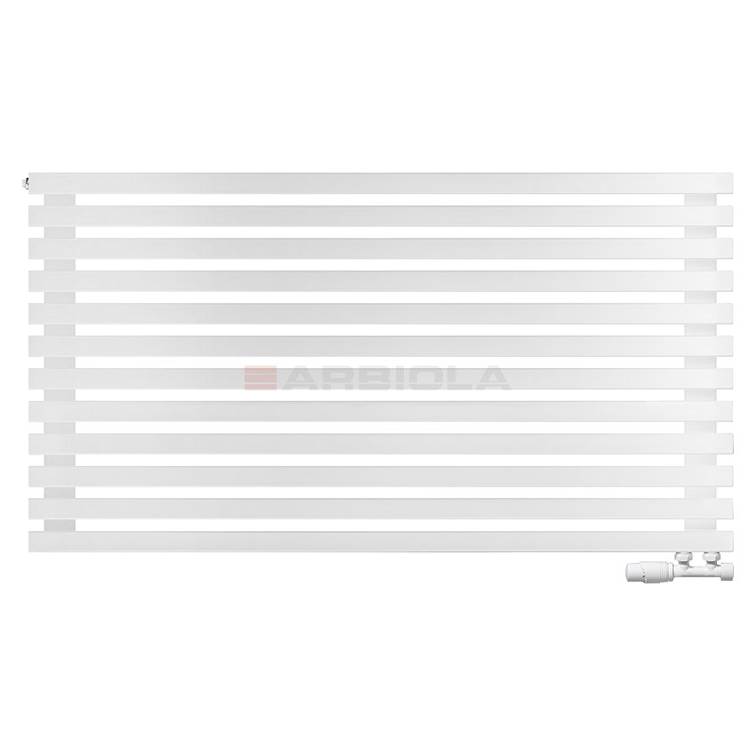 Arbiola Ritmo Gorizont V 1250-40-12 секций белый горизонтальный радиатор c нижним подключением Arbiola Ritmo Gorizont V 1250-40-12 секций белый горизонтальный радиатор c нижним подключением