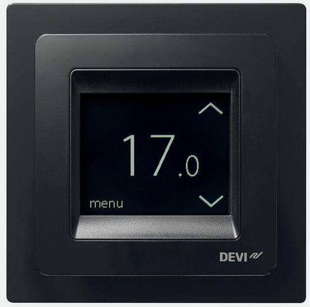 Devi Devireg Touch Black Накладной встраиваемый электронный терморегулятор