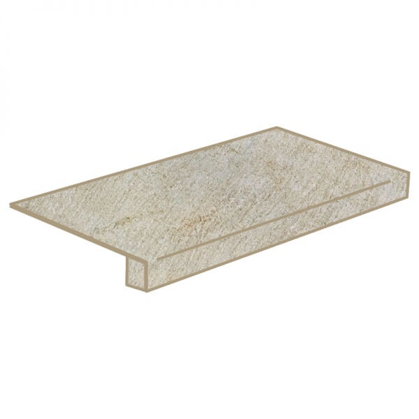 Caesar Roxstones scalino sagomato White Quartz soft 33x60 см Ступень