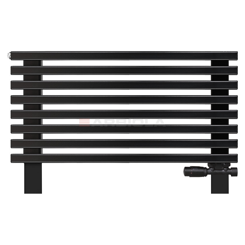 Arbiola Gorizont Compact VZ 1000-63-08 секции черный горизонтальный радиатор c нижним подключением с ножками Arbiola Gorizont Compact VZ 1000-63-08 секции черный горизонтальный радиатор c нижним подключением с ножками
