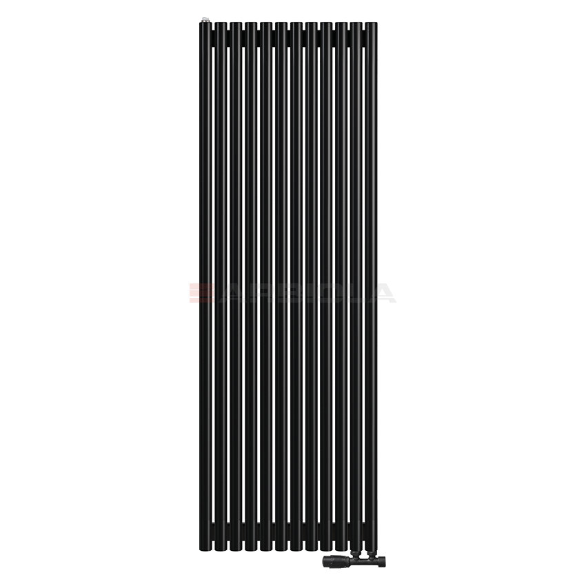 Arbiola Iris 42 V 1800-42-12 секции черный вертикальный радиатор c нижним подключением Arbiola Iris 42 V 1800-42-12 секции черный вертикальный радиатор c нижним подключением