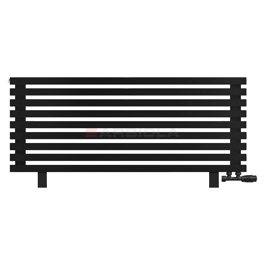 Arbiola Gorizont Ritmo VZ 1250-40-09 секций чёрный горизонтальный радиатор c нижним подключением (на ножках) Arbiola Gorizont Ritmo VZ 1250-40-09 секций чёрный горизонтальный радиатор c нижним подключением (на ножках)